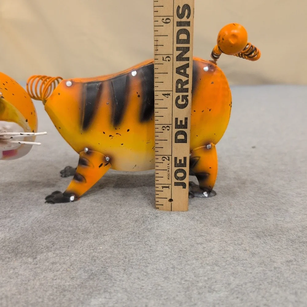 Metal Tiger Bobblehead Figurine‎ Orange Black Striped Spring Tail Decor Auburn